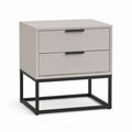Comodino con 2 cassetti grigio chiaro in MDF e acciaio 50 x 40 x 60 cm