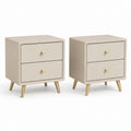 Set di 2 comodini beige in MDF con 2 cassetti 40 x 35 x 55 cm