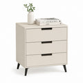 Comodino con 3 cassetti beige in MDF rettangolare 60 x 40 x 70 cm