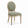 Sedia da pranzo imbottita verde salvia in poliestere con struttura in legno massello 50 x 58 x 98 cm