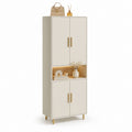 Scarpiera a 4 ante beige in MDF rettangolare 80 x 35 x 180 cm