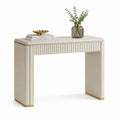Consolle ingresso rettangolare con cassetto bianco avorio e oro in MDF 100 x 40 x 78 cm