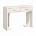 Consolle da ingresso con 2 cassetti bianca in MDF rettangolare 100 x 40 x 75 cm