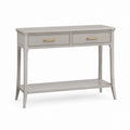 Consolle da ingresso con 2 cassetti grigio tortora in MDF rettangolare 120 x 40 x 80 cm